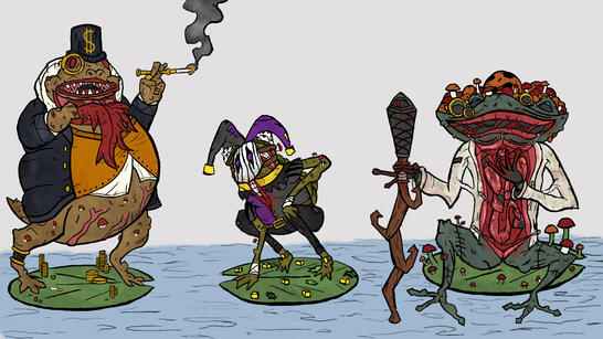 Three Frogs